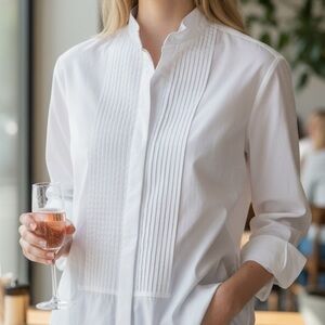 Soft Surroundings Elegant White Dress Shirt
